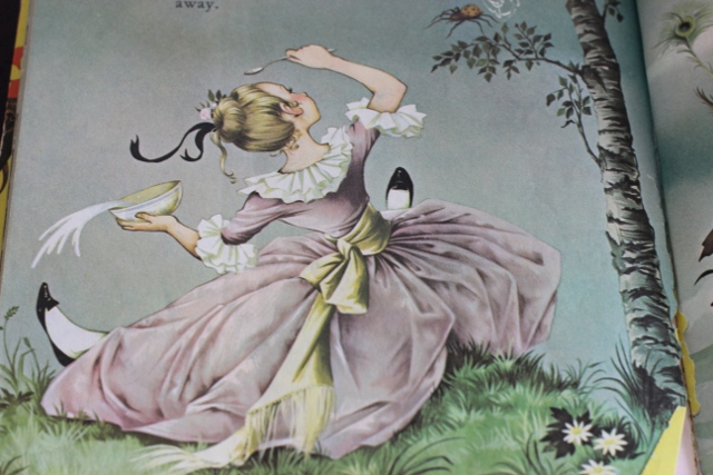 Walking with Cake: Little Miss Muffet illustration by Janet and Anne Grahame Johnstone