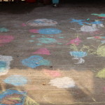 (The boys' chalk drawings.)